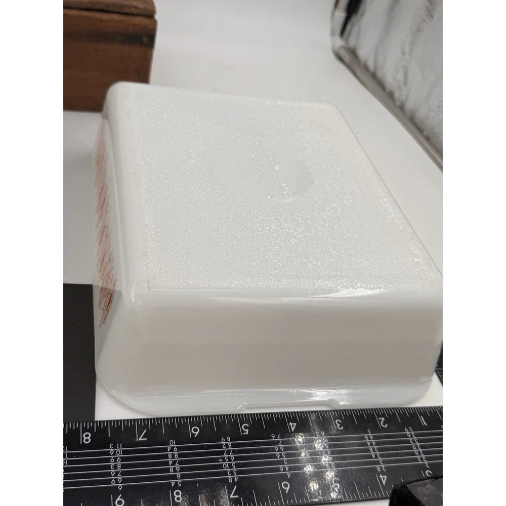 Vintage 1960 Proctor Silex Slow Cook Casserole Milk Glass Wheat Rectangle 7.5x10